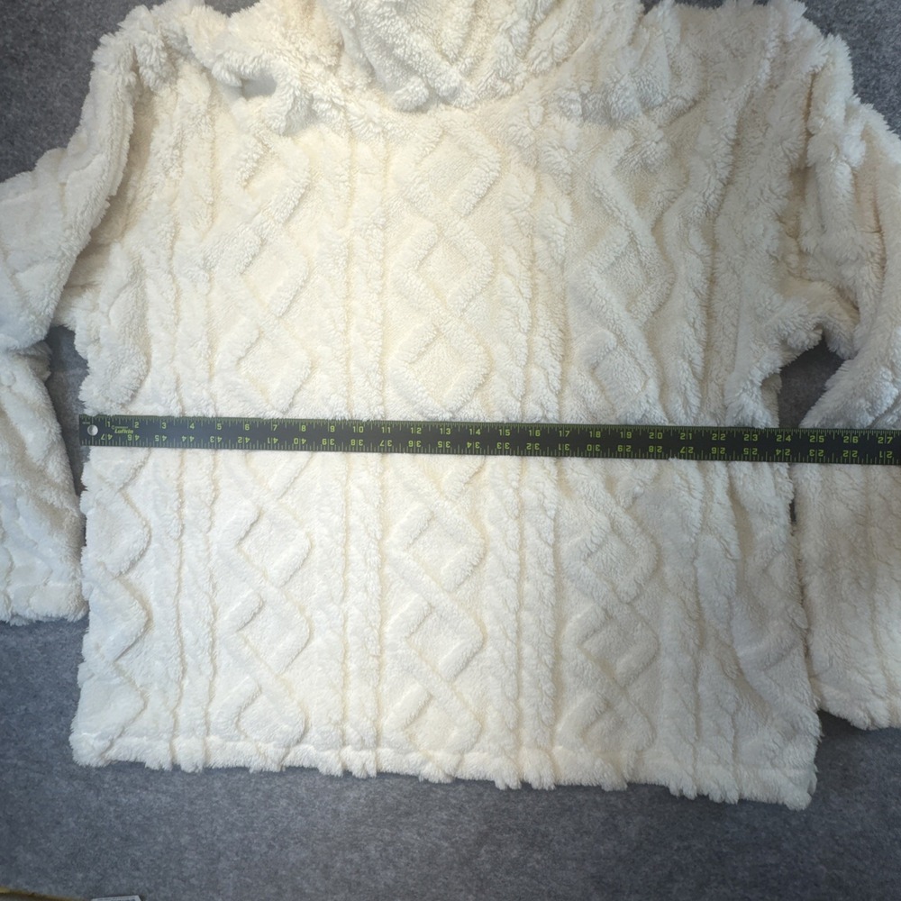 Eddie Bauer Womens Ultrasoft Cable Fleece Pullover Ivory XL 1905755 - Picture 3 of 9